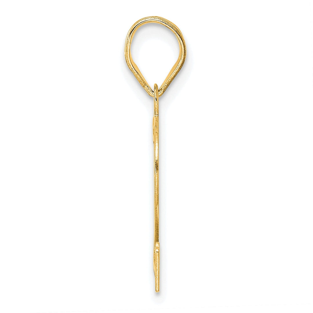 14k Yellow Gold Polished Etched Finish Number 12 Charm Pendant