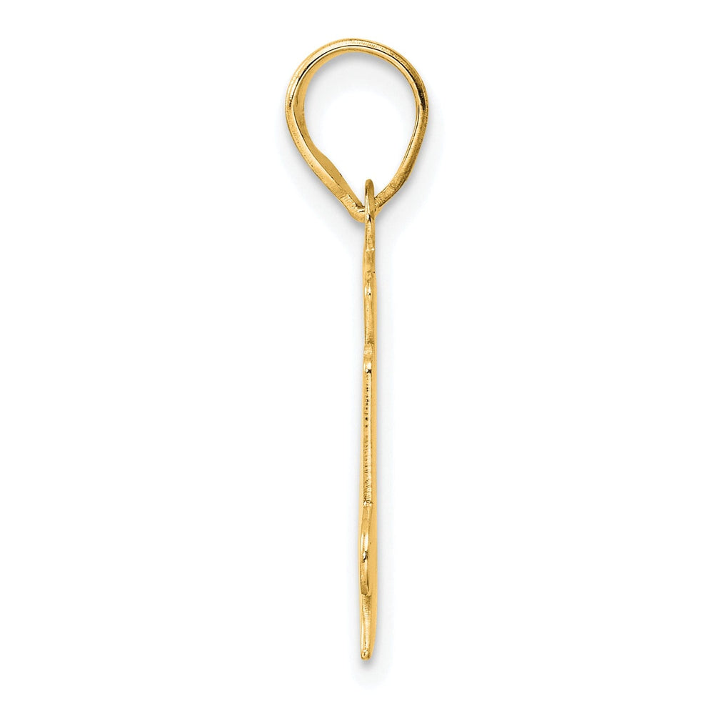 14k Yellow Gold Polished Etched Finish Number 24 Charm Pendant