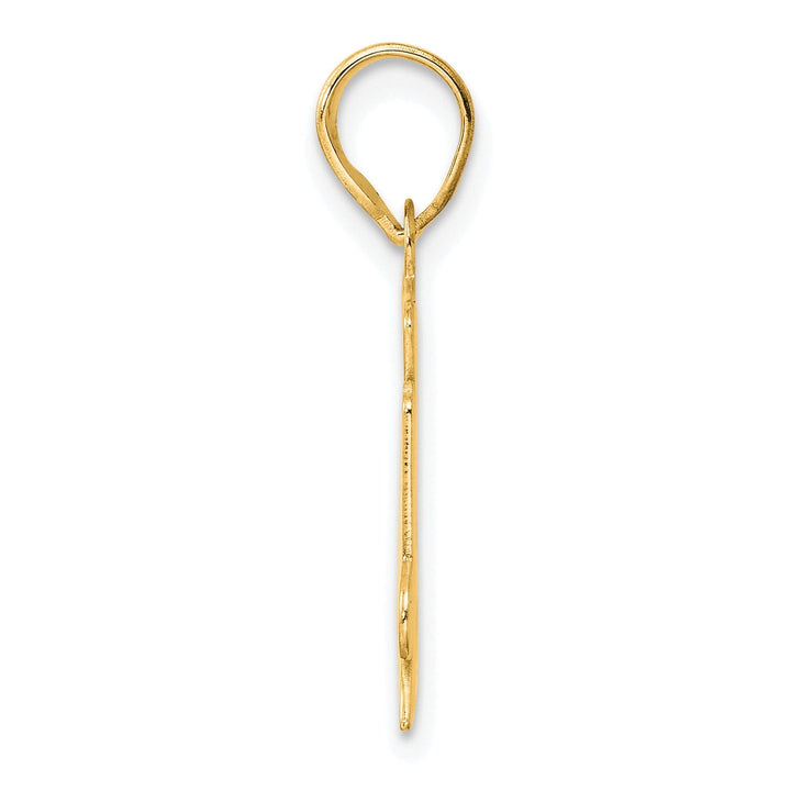 14k Yellow Gold Polished Etched Finish Number 24 Charm Pendant