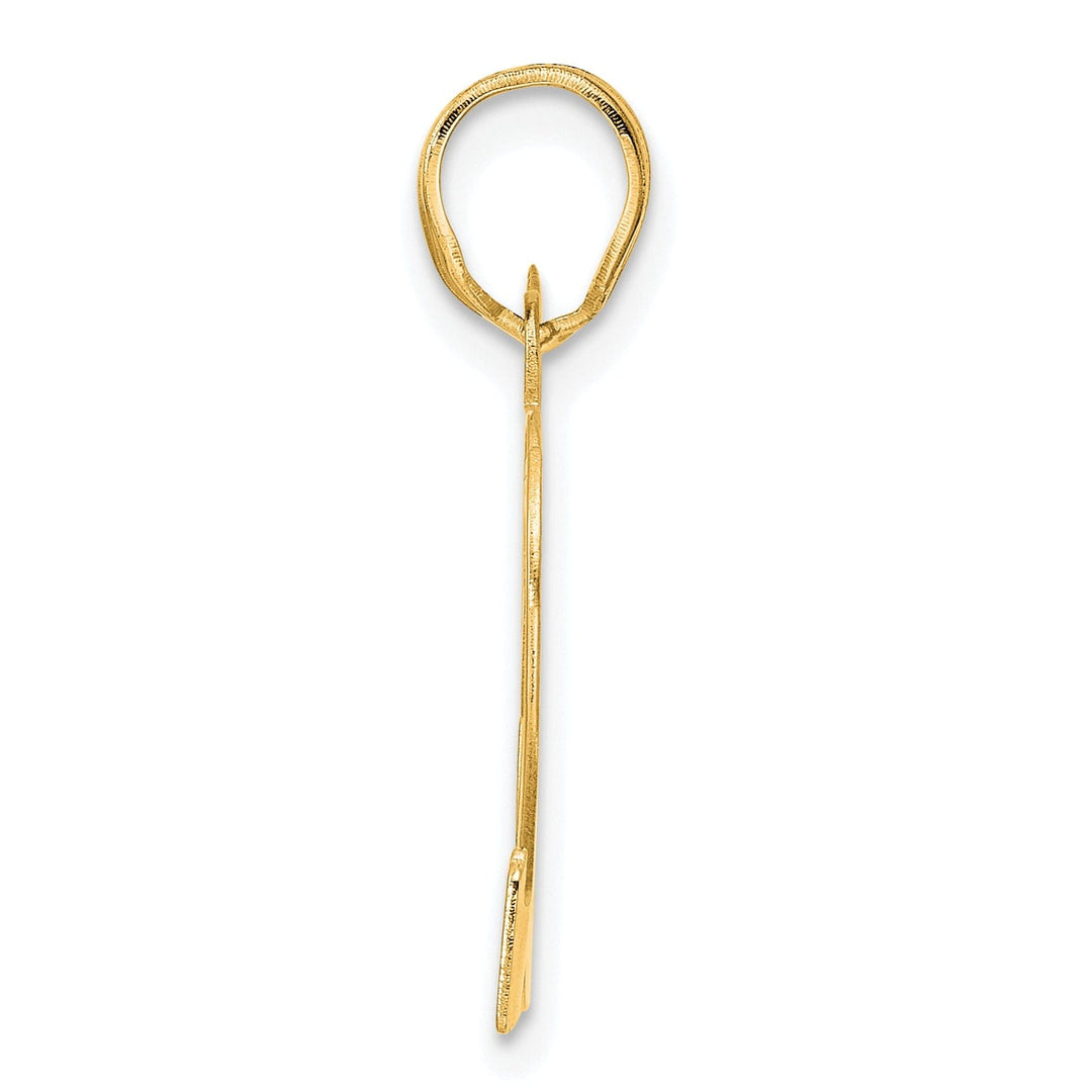 14k Yellow Gold Polished Etched Finish Number 82 Charm Pendant