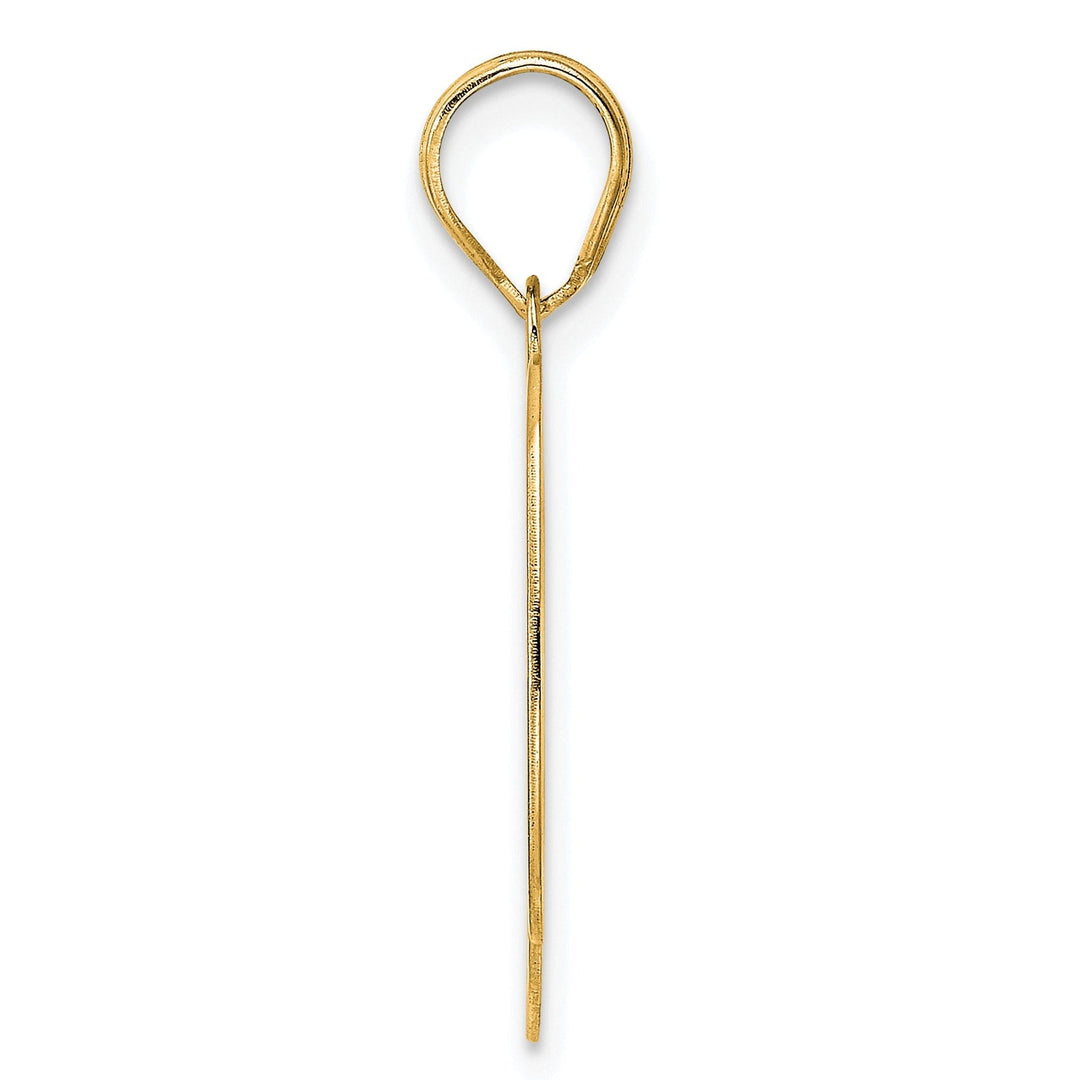 14k Yellow Gold Polished Etched Finish Number 90 Charm Pendant