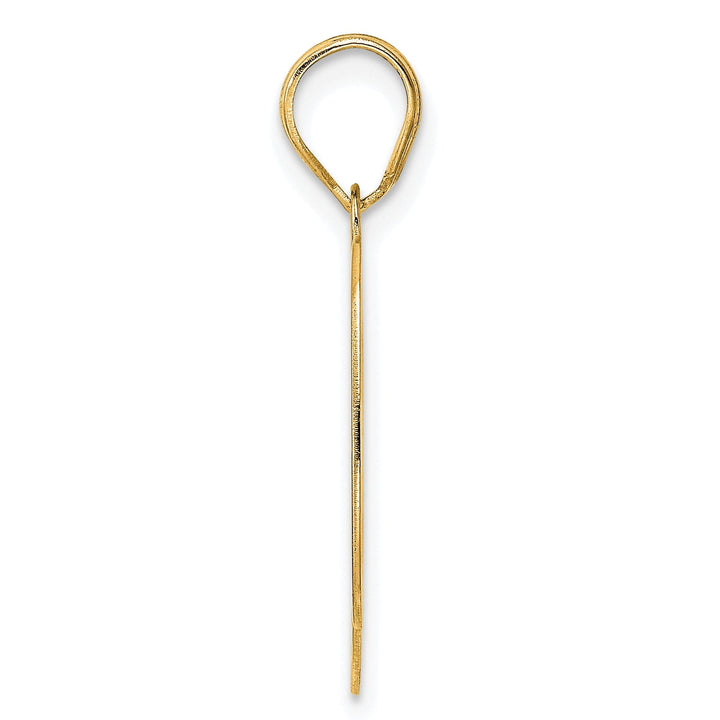 14k Yellow Gold Polished Etched Finish Number 90 Charm Pendant
