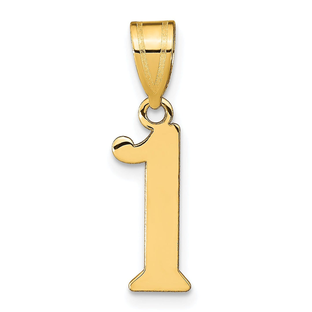 14k Yellow Gold Polished Finish Number 1 Charm Pendant