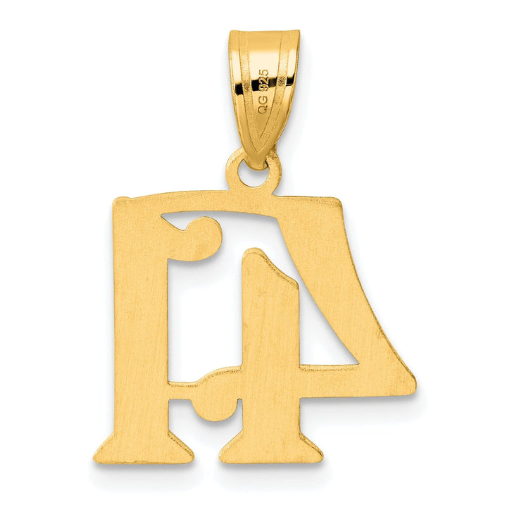 14k Yellow Gold Polished Finish Number 41 Charm Pendant