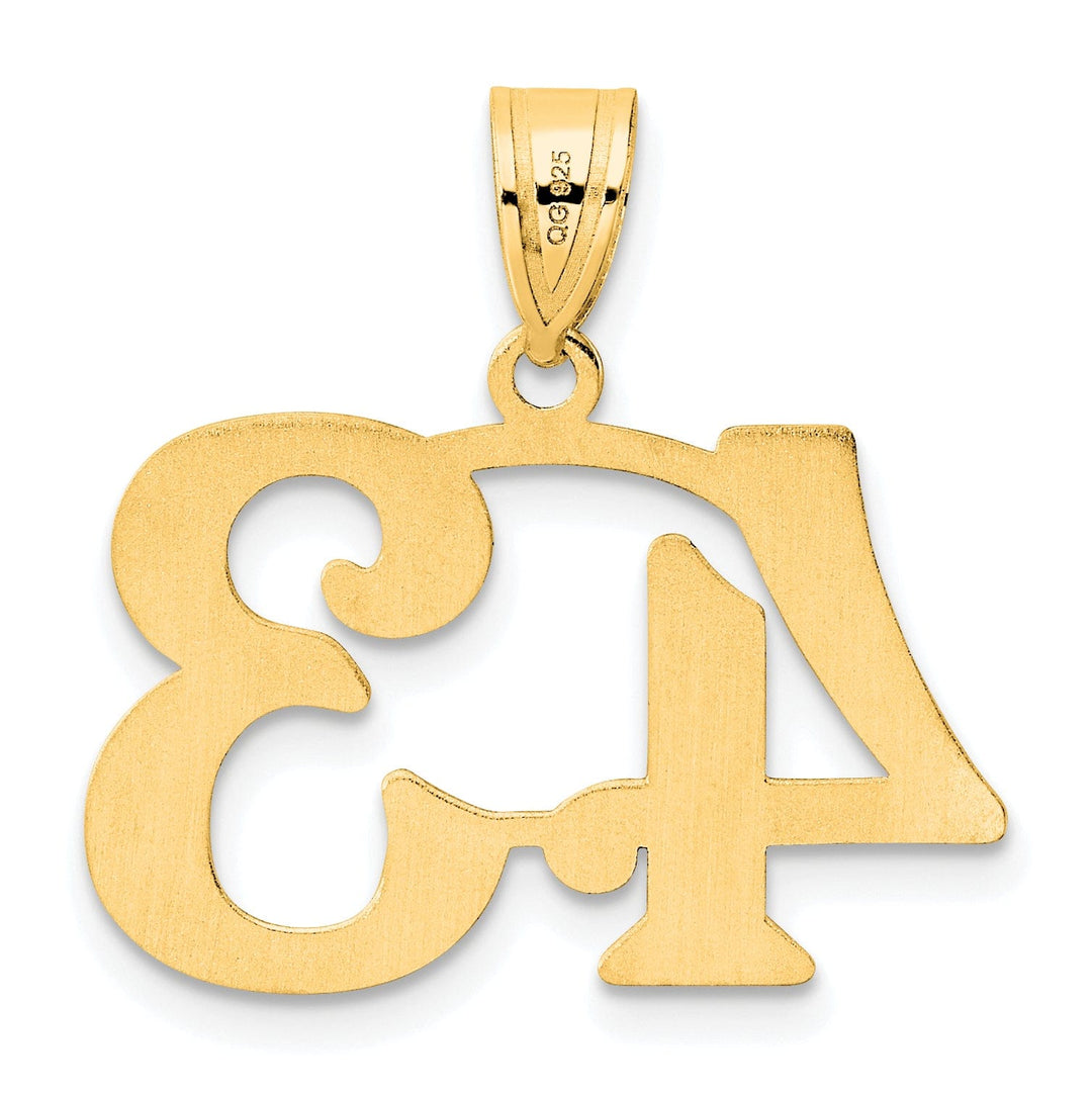 14k Yellow Gold Polished Finish Number 43 Charm Pendant