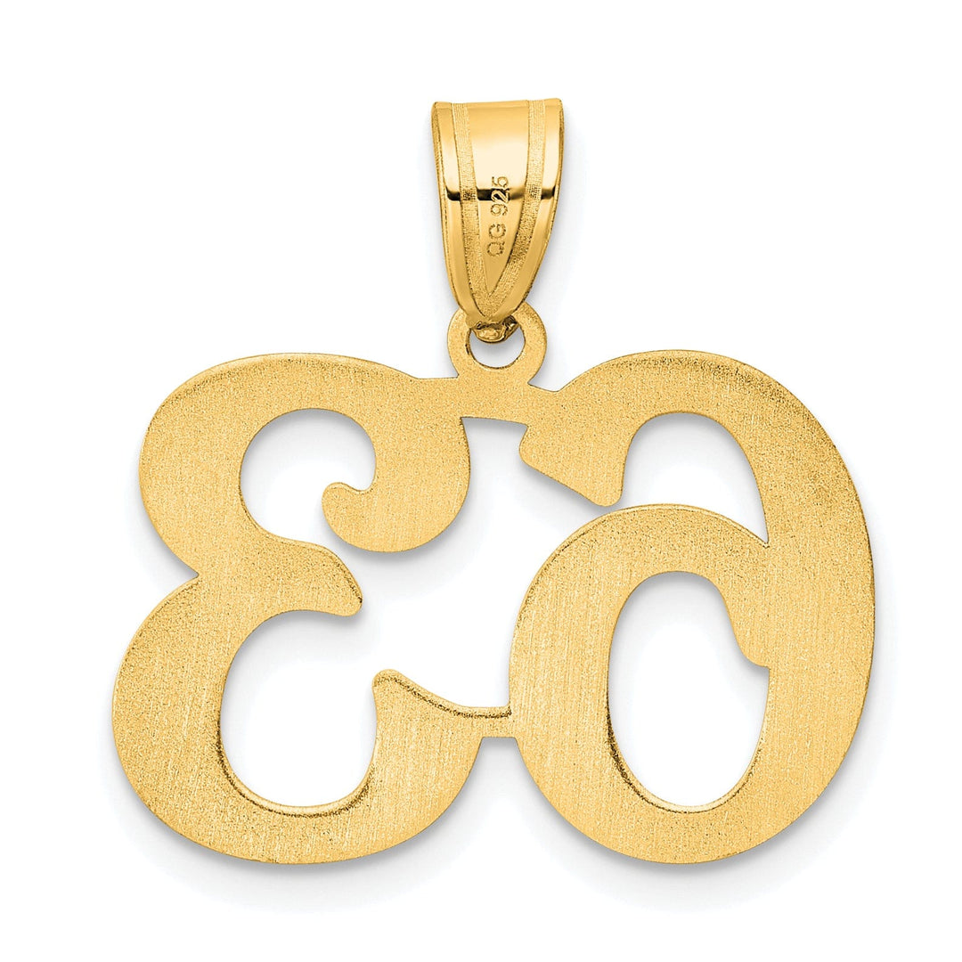 14k Yellow Gold Polished Finish Number 63 Charm Pendant