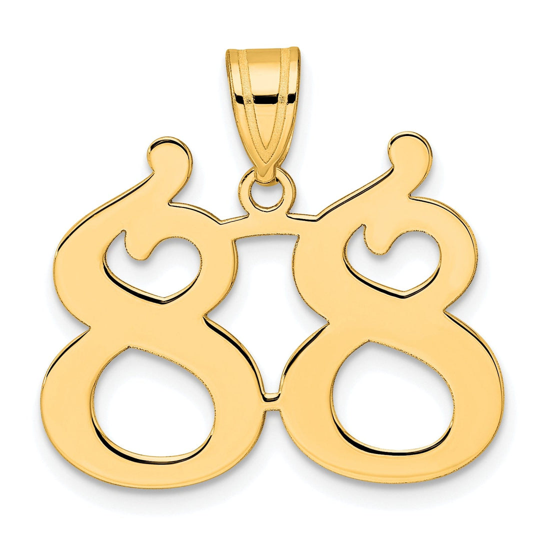 14k Yellow Gold Polished Finish Number 88 Charm Pendant