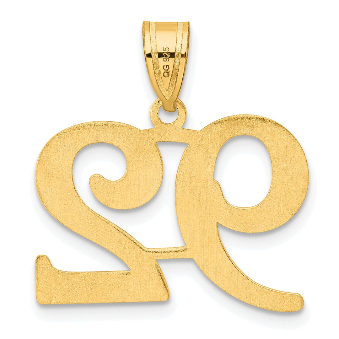 14k Yellow Gold Polished Finish Number 92 Charm Pendant