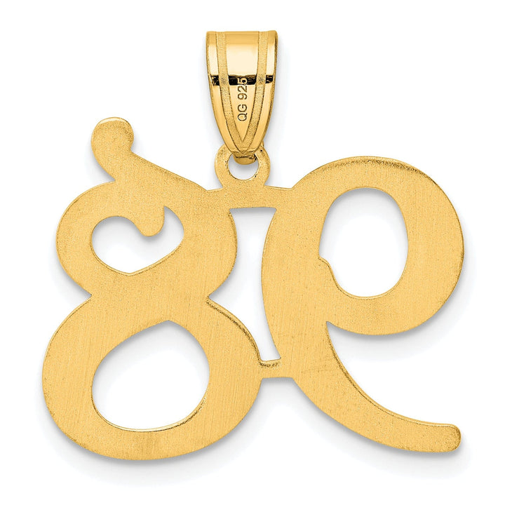 14k Yellow Gold Polished Finish Number 98 Charm Pendant