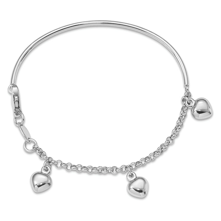 14k White Gold Dangle Heart Baby Bracelet