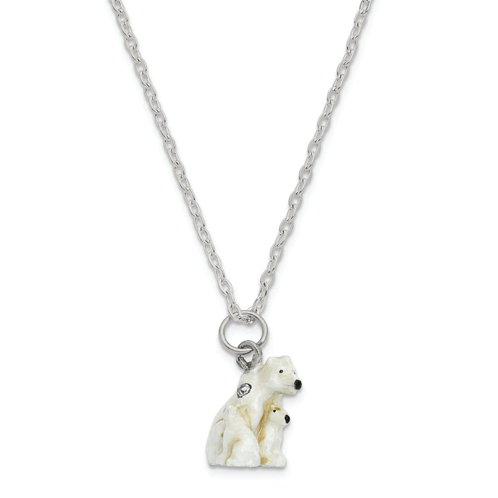 Bejeweled MAMA BEAR With AVA & ASHER Polar Bears Trinket Box