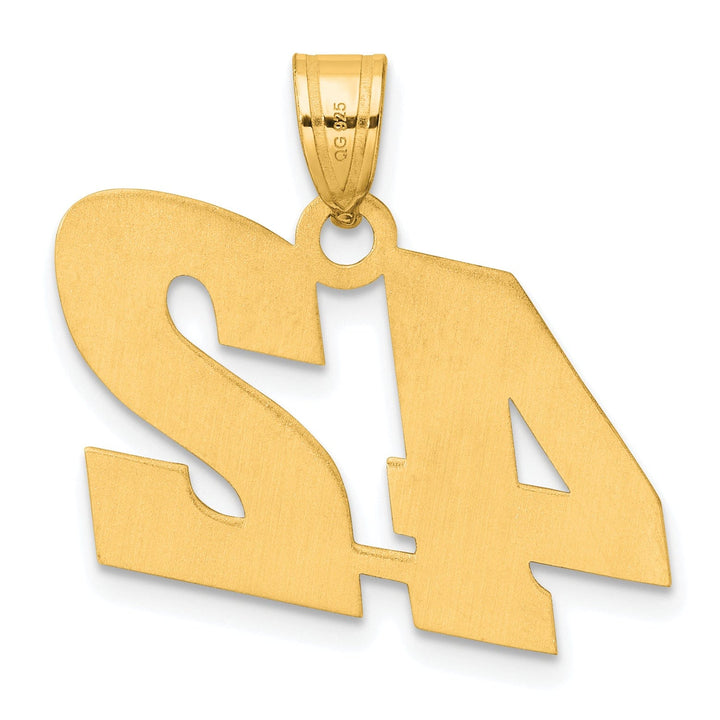 14k Yellow Gold Polished Finish Block Script Design Number 42 Charm Pendant