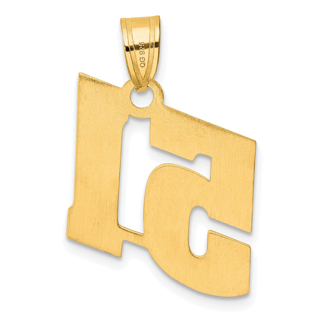 14k Yellow Gold Polished Finish Block Script Design Number 51 Charm Pendant