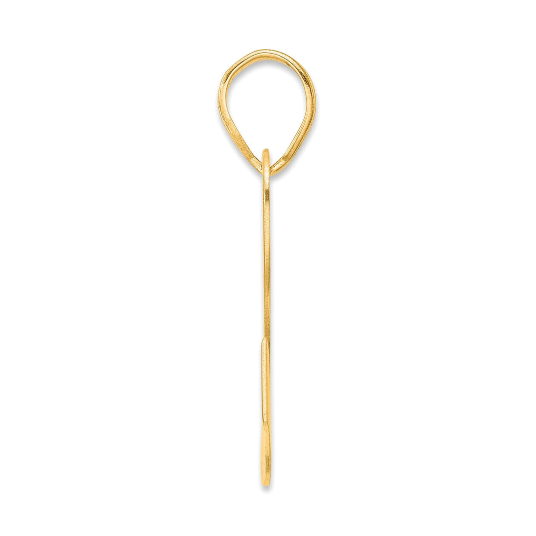 14k Yellow Gold Polished Finish Block Script Design Number 52 Charm Pendant
