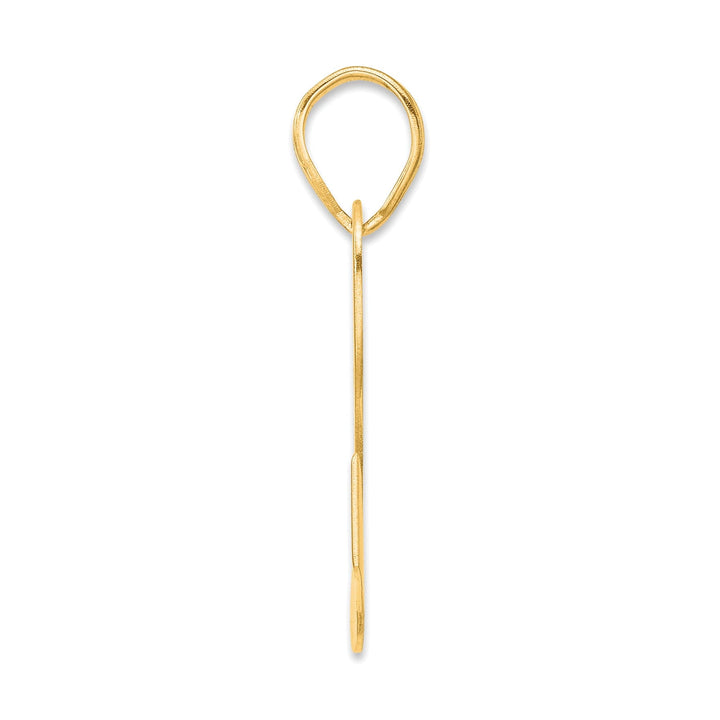 14k Yellow Gold Polished Finish Block Script Design Number 52 Charm Pendant