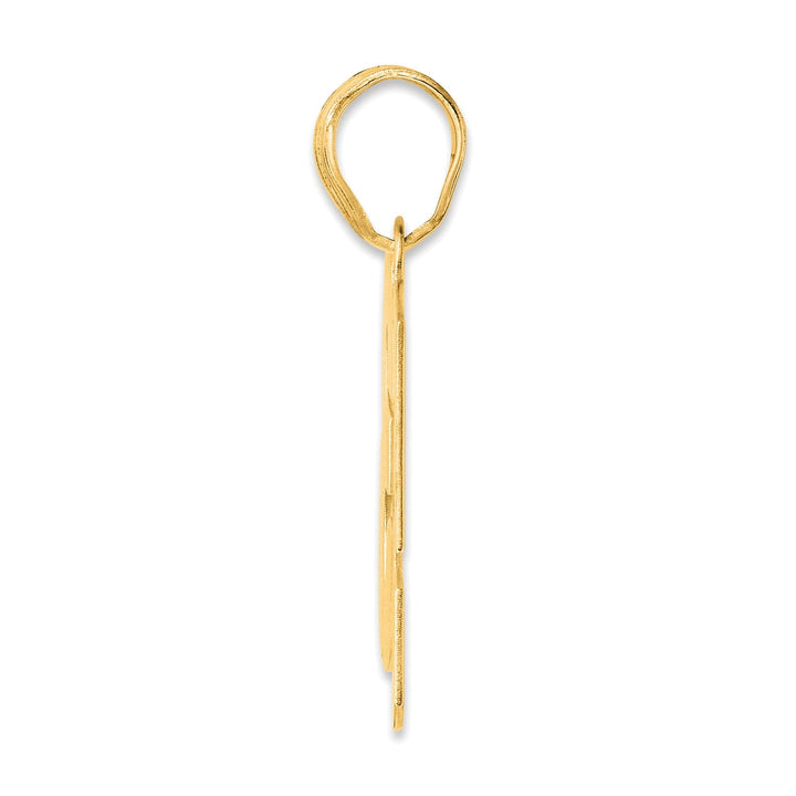 14k Yellow Gold Polished Finish Block Script Design Number 53 Charm Pendant