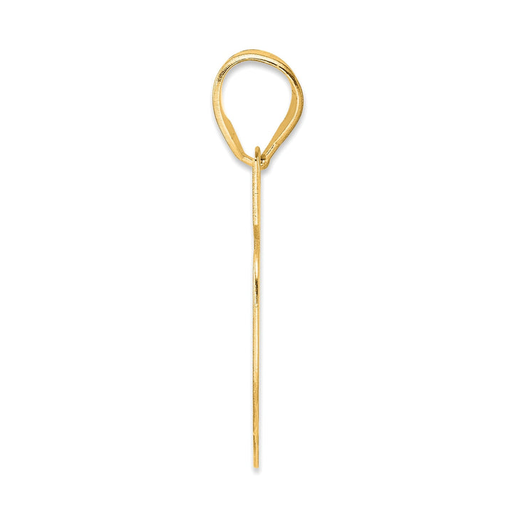 14k Yellow Gold Polished Finish Block Script Design Number 55 Charm Pendant