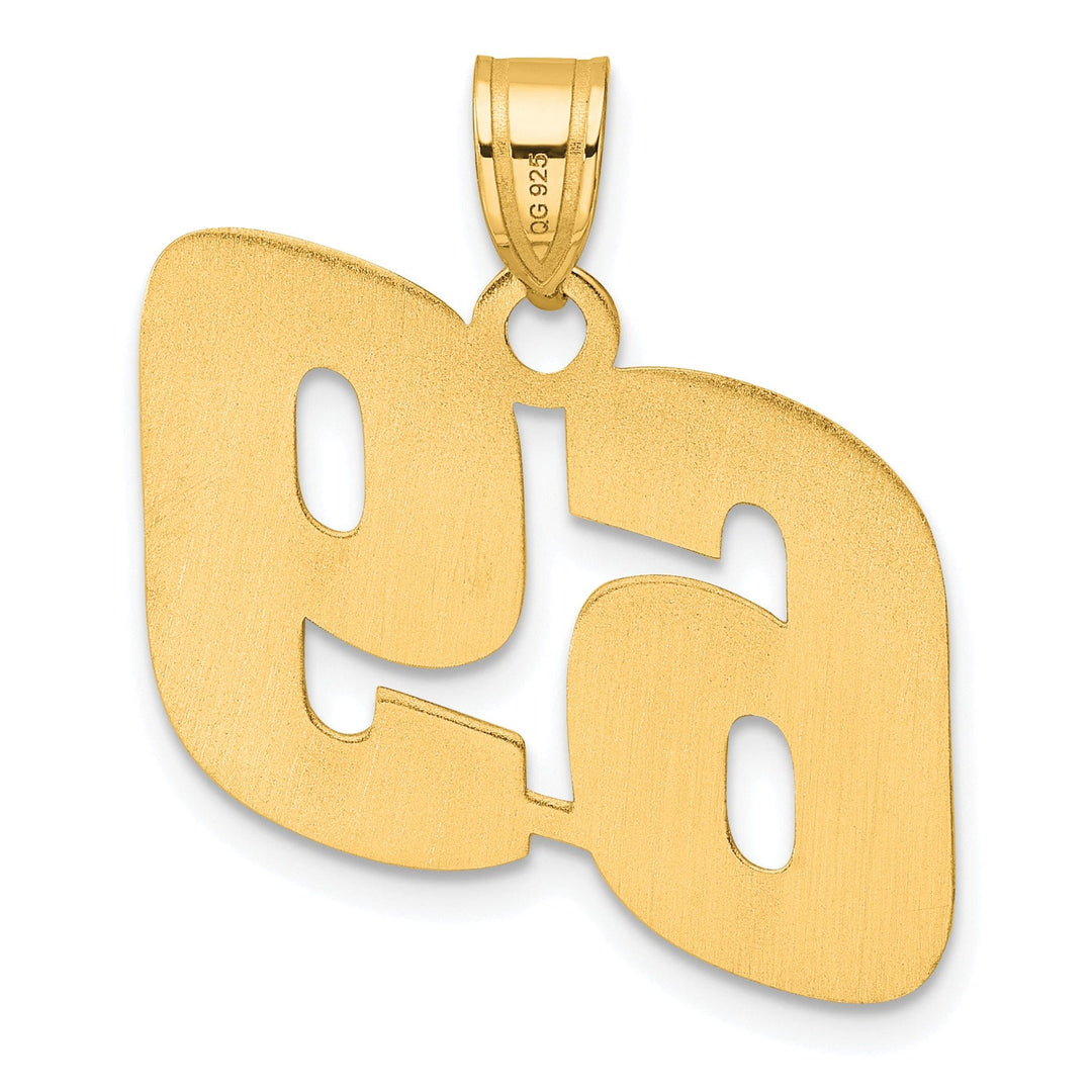 14k Yellow Gold Polished Finish Block Script Design Number 69 Charm Pendant