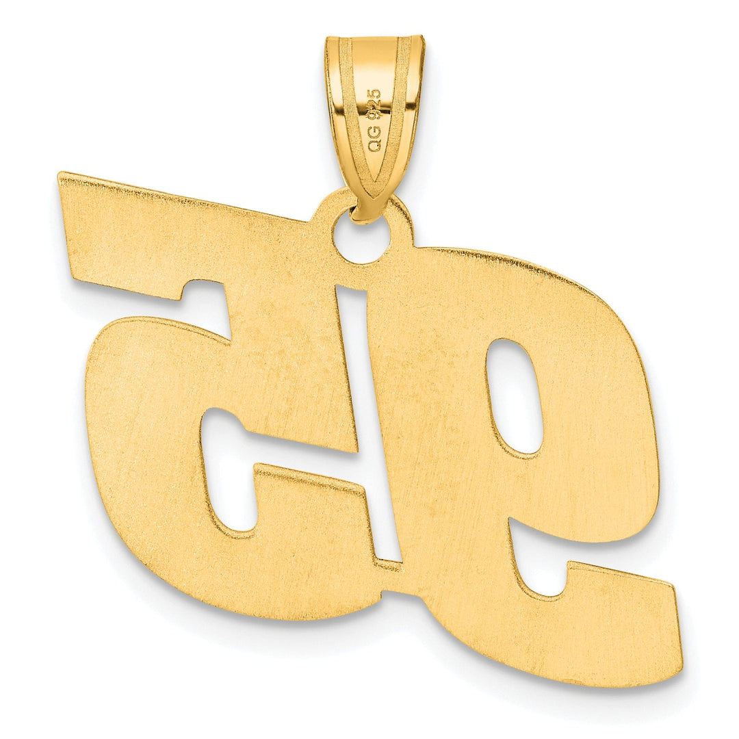 14k Yellow Gold Polished Finish Block Script Design Number 95 Charm Pendant