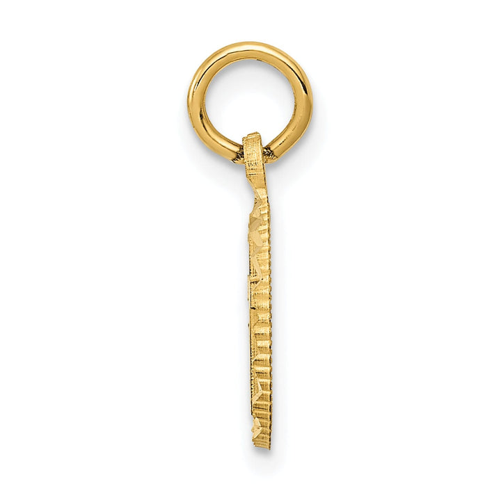 14K Yellow Gold Eternal Life Cross in Circle Design Charm Pendant