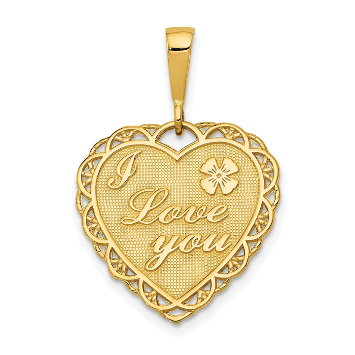 14k Yellow Gold I Love You Heart Pendant