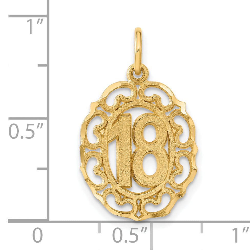 14k Yellow Gold #18 Oval Pendant