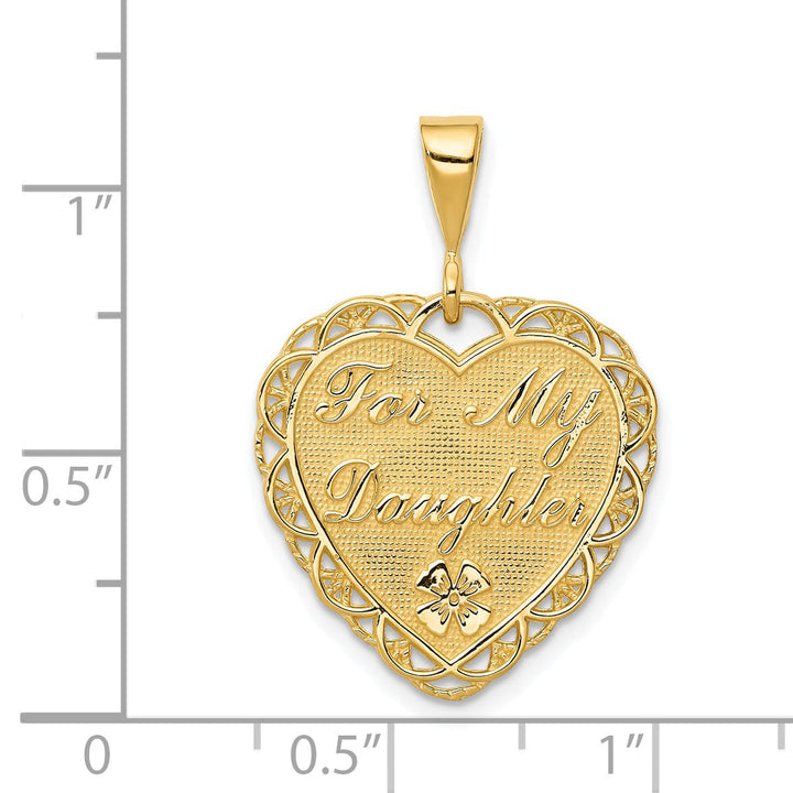 14k Yellow Gold For My Daughter Charm Pendant