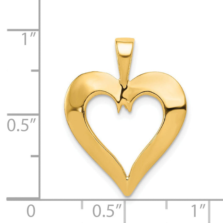 14k Yellow Gold Heart Charm Pendant