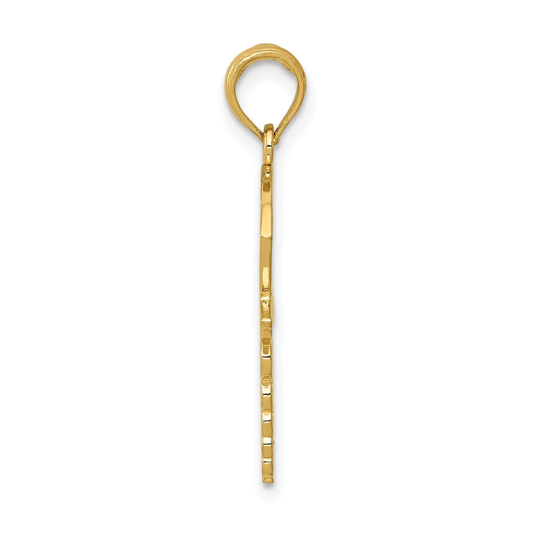 14k Yellow Gold Caduceus Nurses Cap Pendant