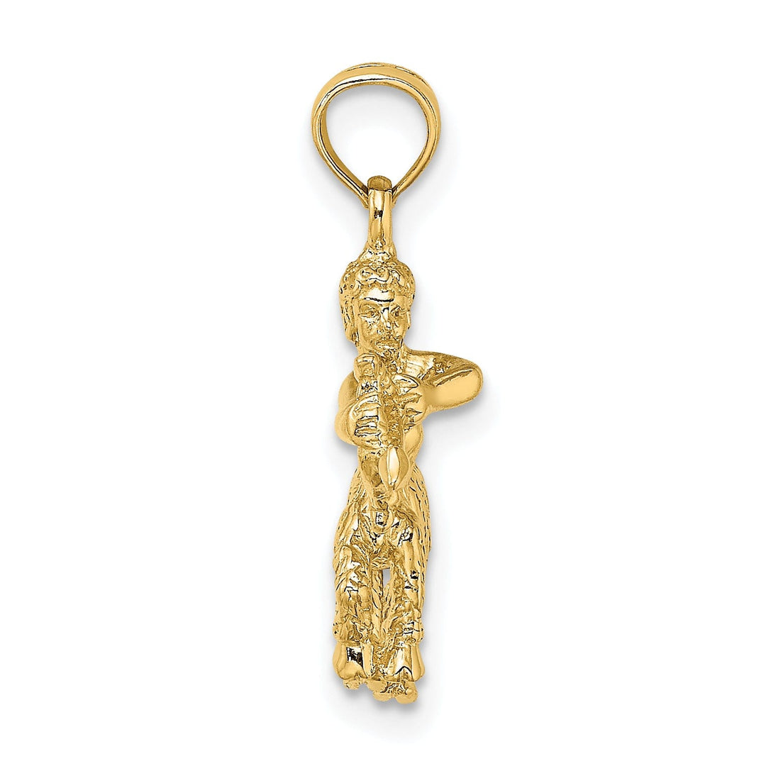 14k Yellow Gold Polished Texture Finish3-D Sagittarius Zodiac Charm Pendant