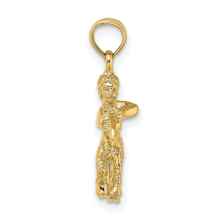 14k Yellow Gold Polished Texture Finish3-D Sagittarius Zodiac Charm Pendant