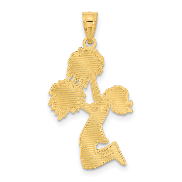 14k Yellow Gold Cheerleader Charm Pendant