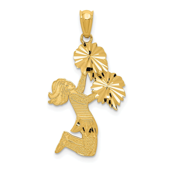 14k Yellow Gold Cheerleader Charm Pendant