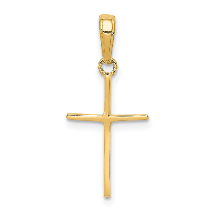 14k Yellow Gold Polished Cross Pendant