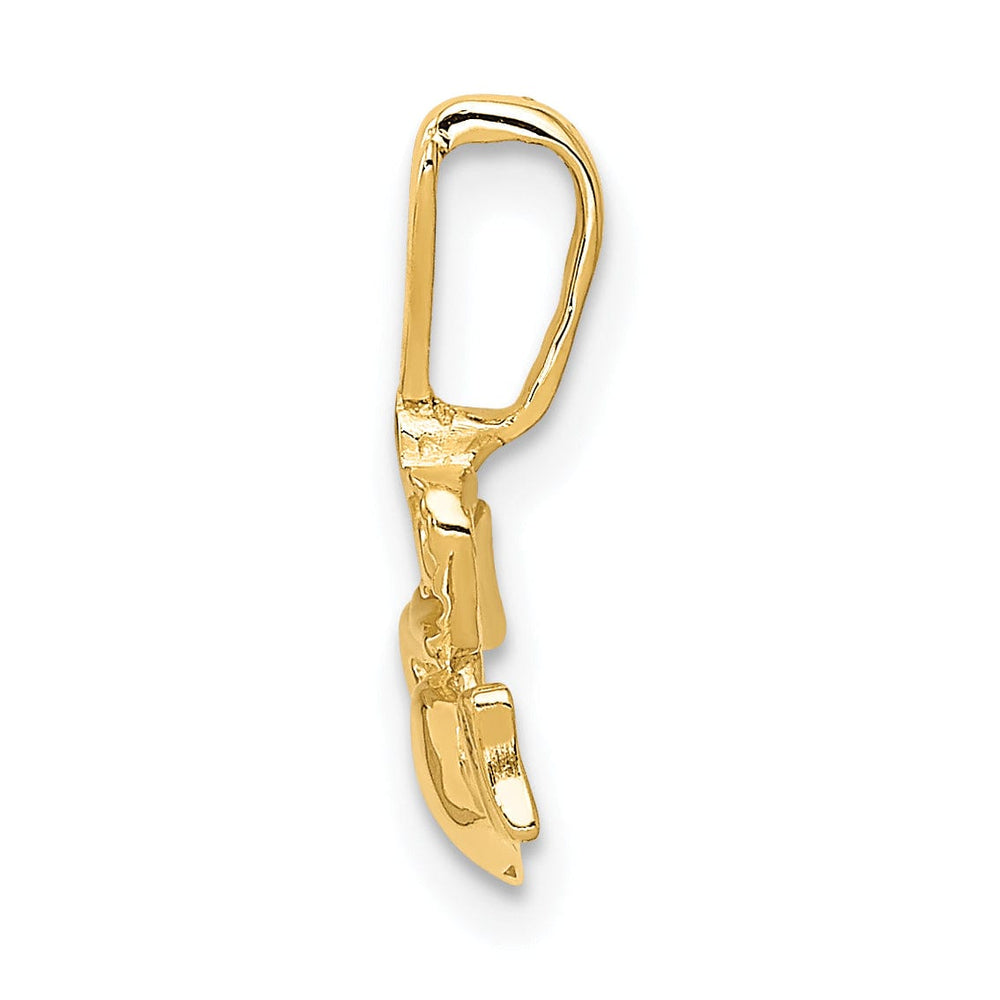 14k Yellow Gold Claddagh Charm Pendant