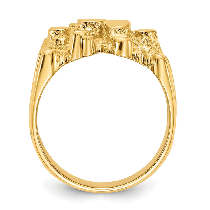 14k Yellow Gold Polished Men's Nugget Ring