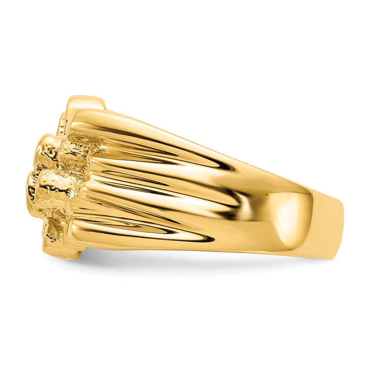 14k Yellow Gold Polished Men's Nugget Ring