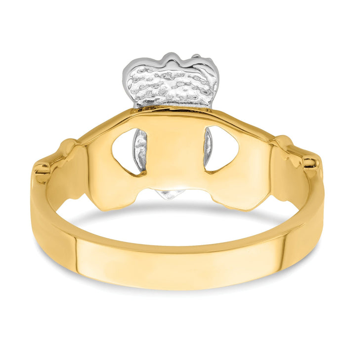 Claddagh ladies ring 14kt two tone gold ring