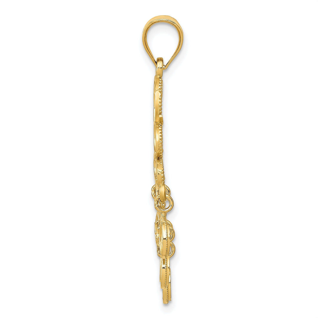 14k Yellow Gold Polished D.C Chandelier Design Pendant