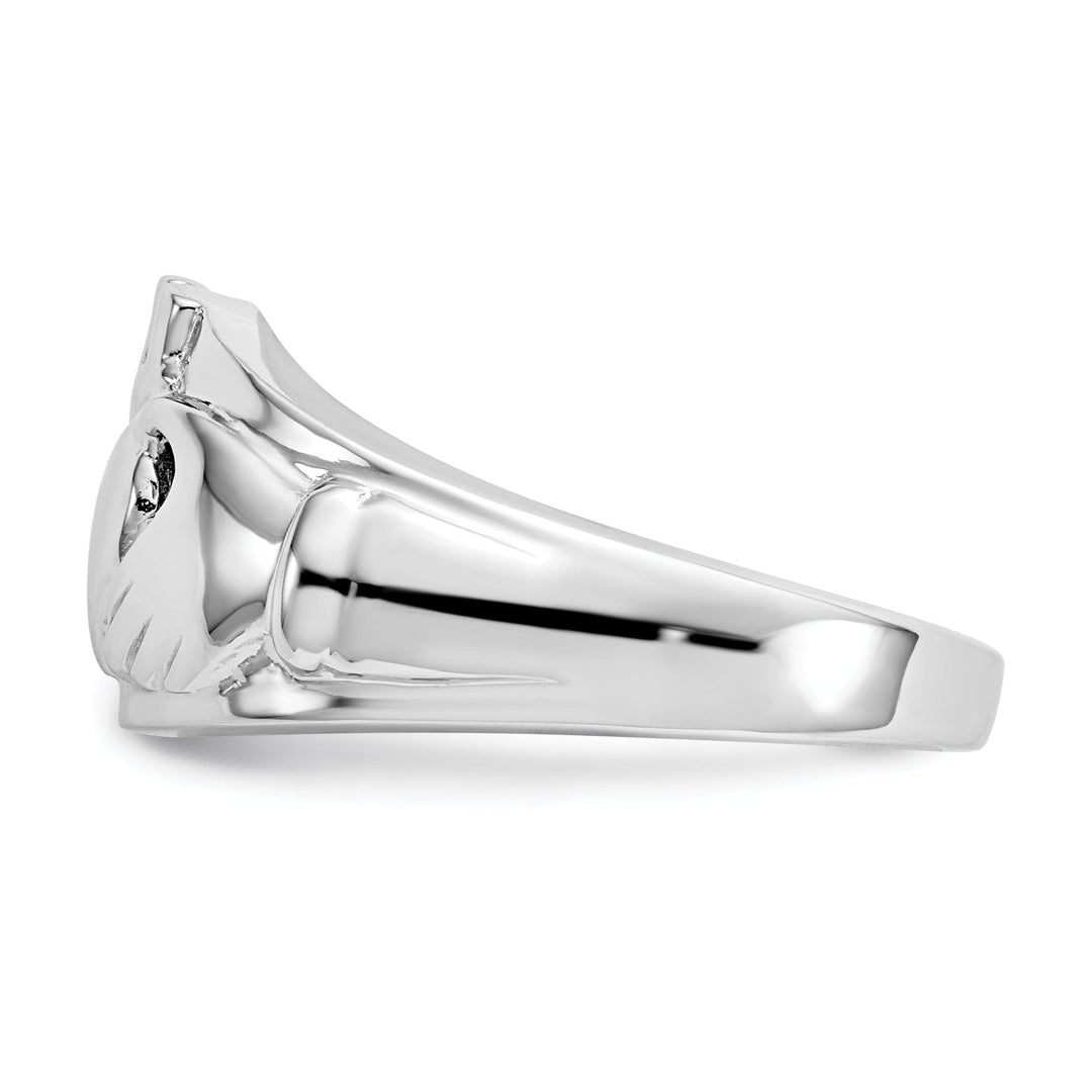 Ladies claddagh 14kt white gold ring