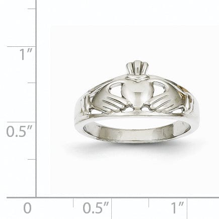 Claddagh ladies 14t white gold ring