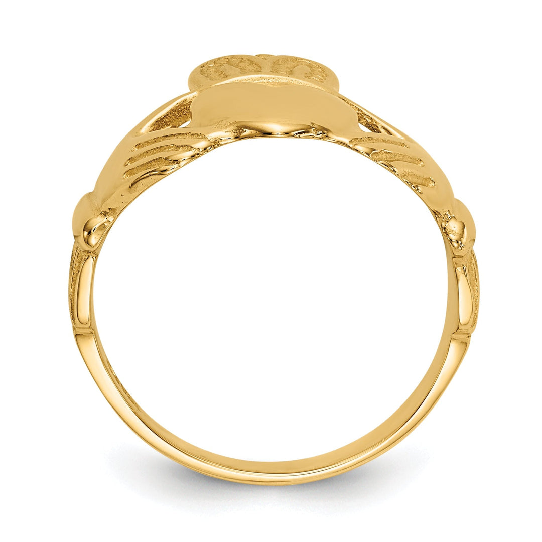 14kt yellow gold ladies claddagh ring