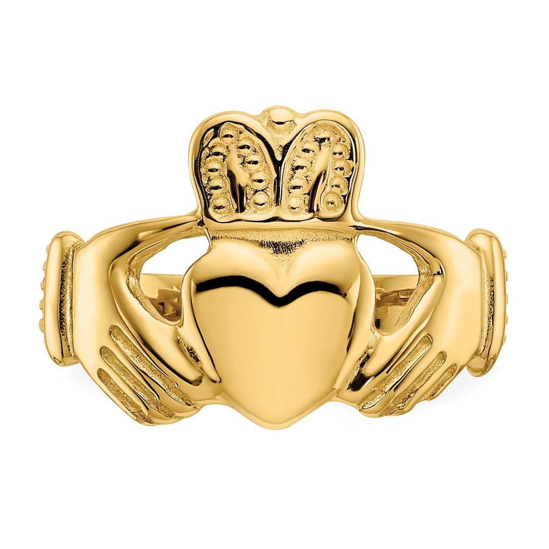 14kt yellow gold ladies claddagh ring