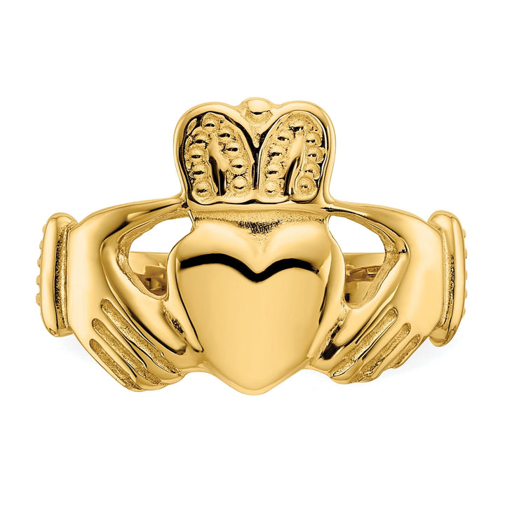 14kt yellow gold ladies claddagh ring