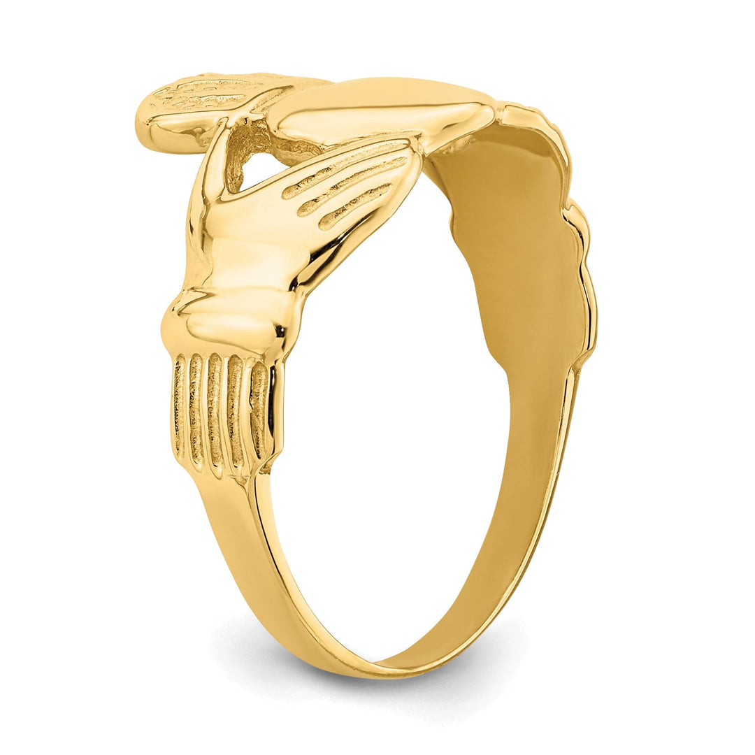 14kt yellow gold ladies claddagh ring