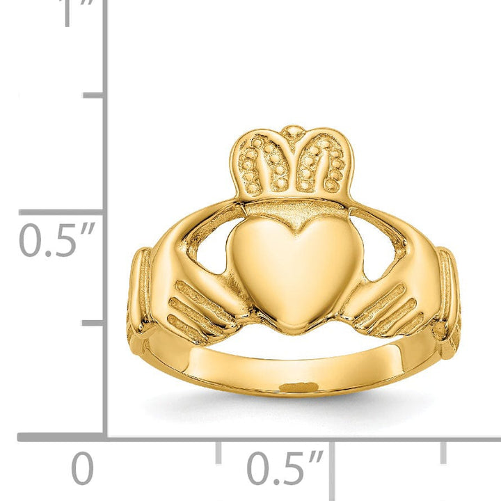 14kt yellow gold ladies claddagh ring