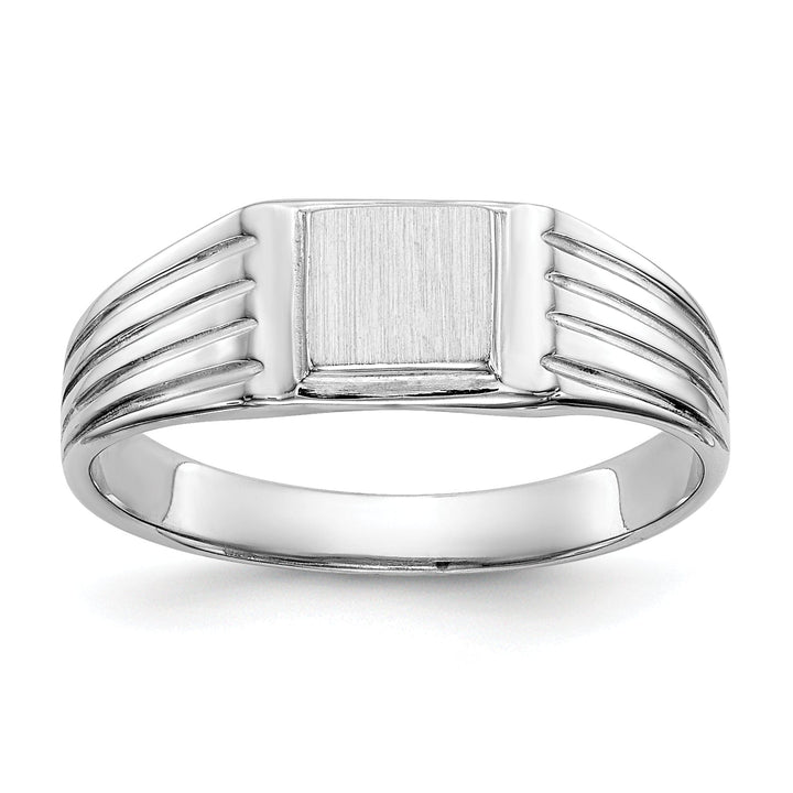 14k White Gold Engraveable Signet Children's Ring