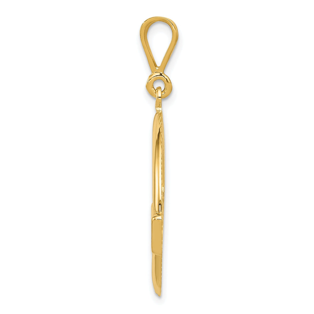 14k Yellow Gold Claddagh Charm Pendant