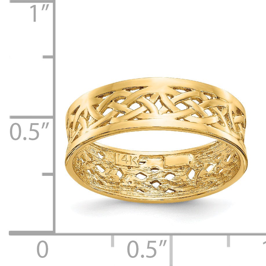 14k Yellow Gold Polished Celtic Knot Band Ring