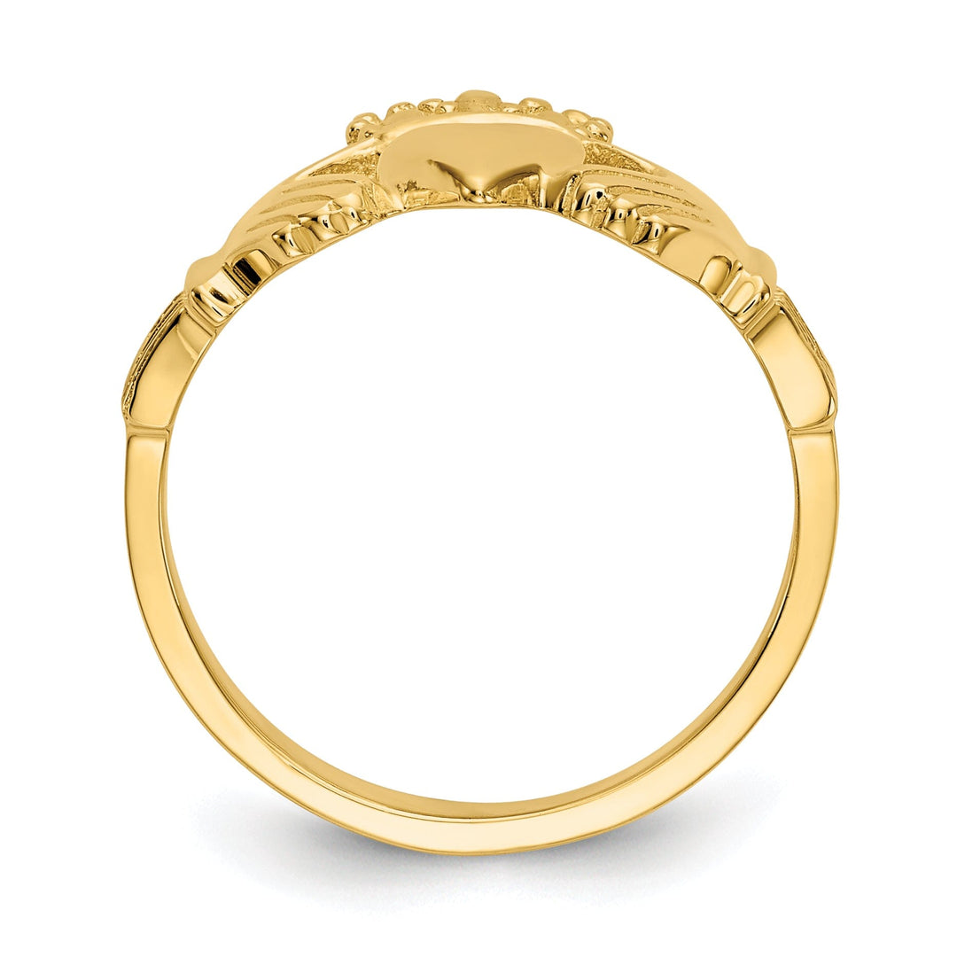 14kt yellow gold ladies claddagh ring